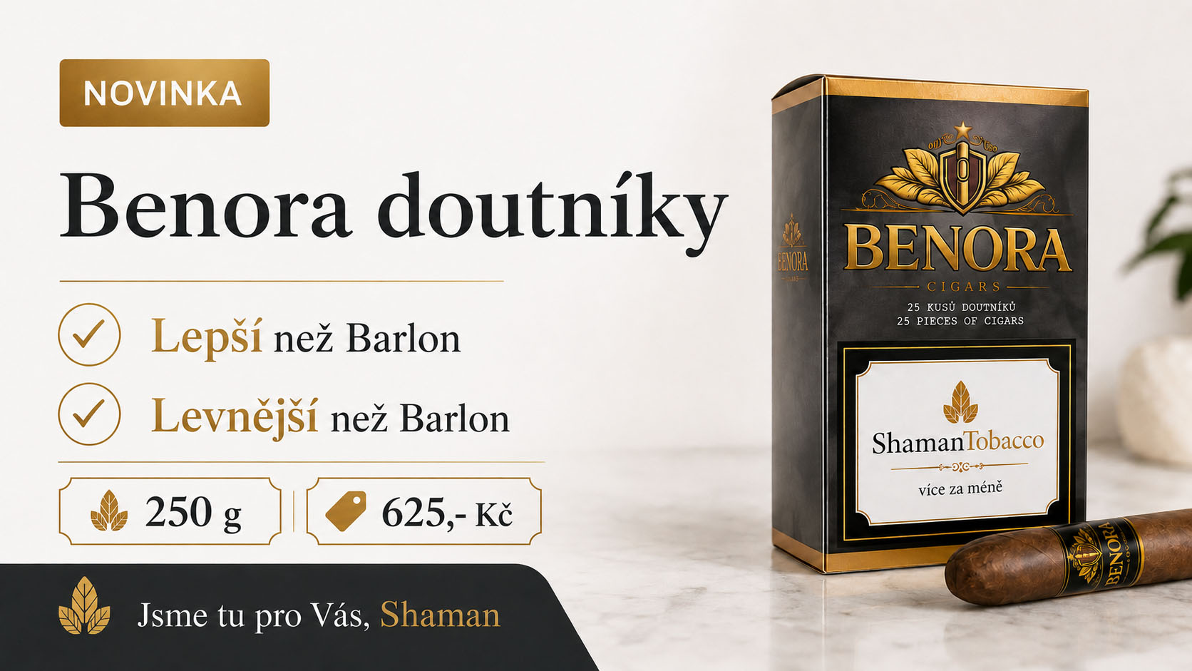 Doutníky Benora 25ks 250g výhodnější alternativa k Barlon